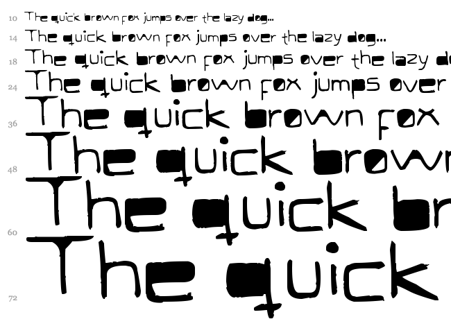 Modern Curve font waterfall